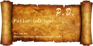 Paller Dénes névjegykártya